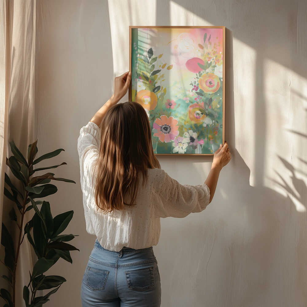Vibrant Abstract Flowers Poster