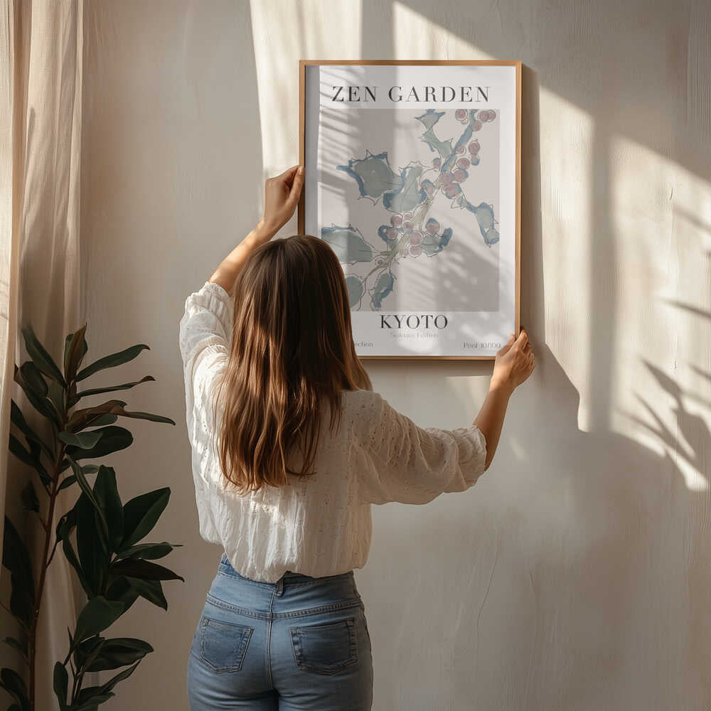 Zen Garden Kyoto Holly Poster