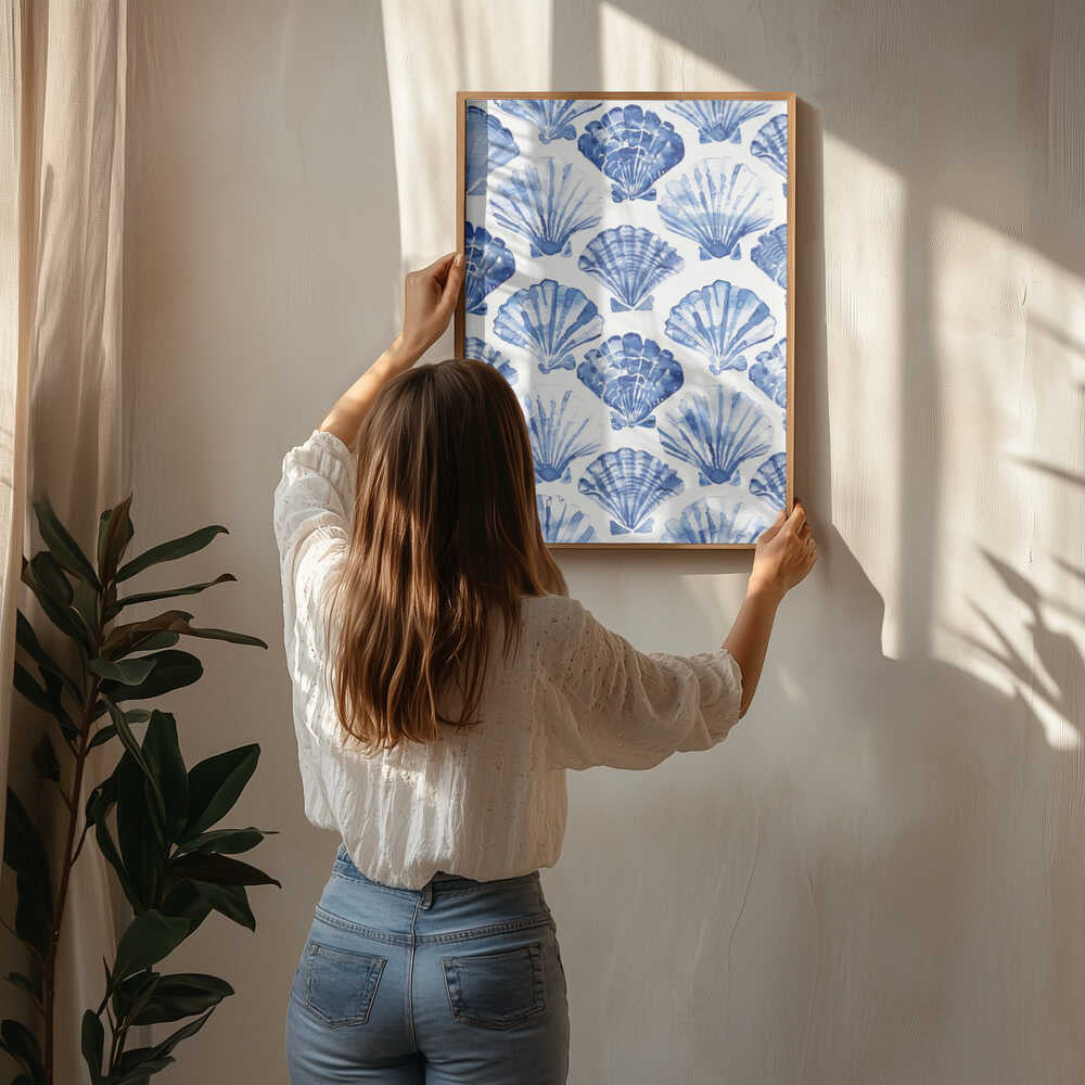Poster „Harmonie der blauen Muschel“