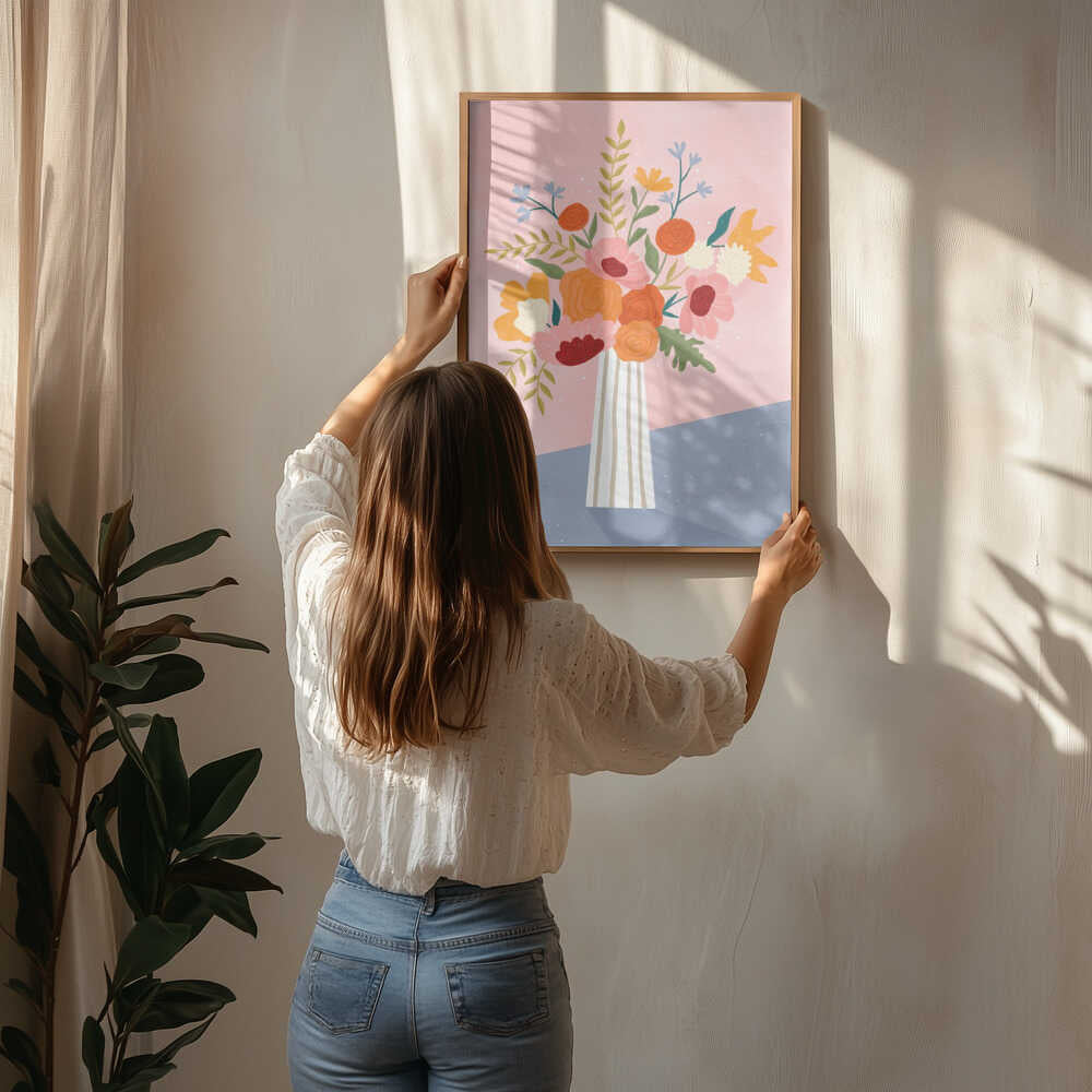 Moderne Blumenkomposition – Poster