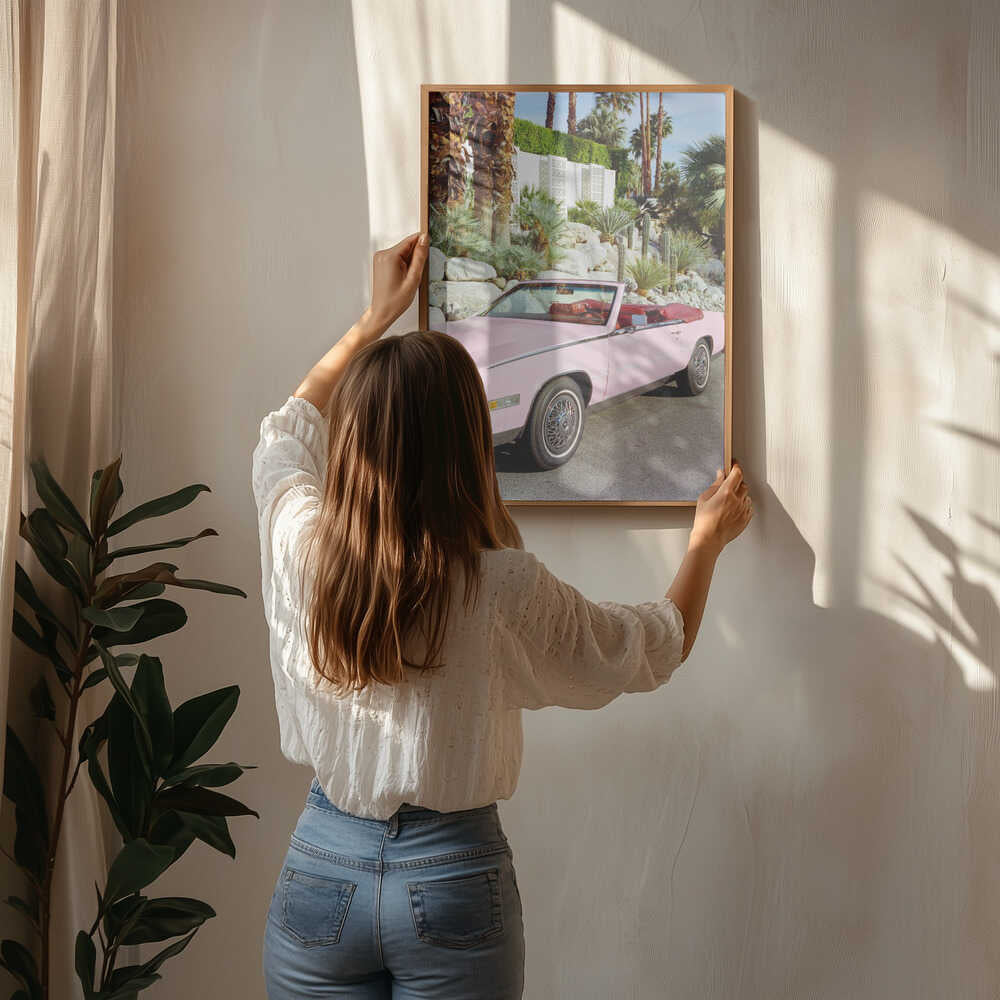 Iconic Pink Convertible Poster