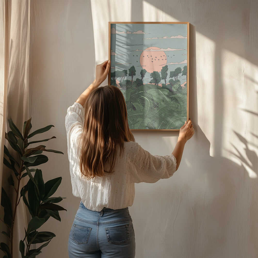 Japanese Tropical Sunset Poster