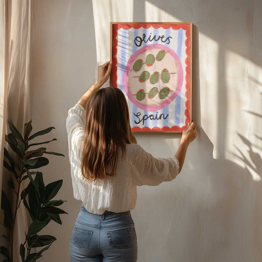 Teller mit spanischen Oliven – Poster