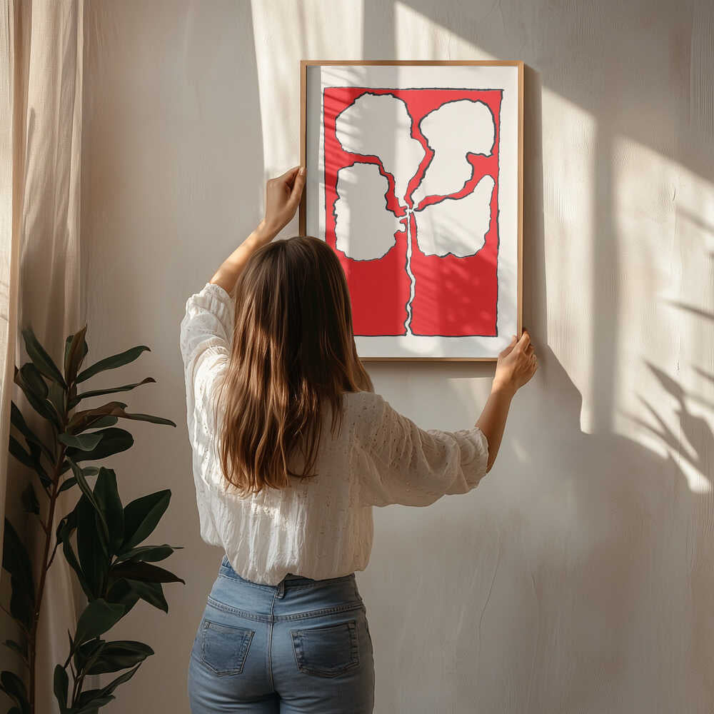 Poster mit roter Blume