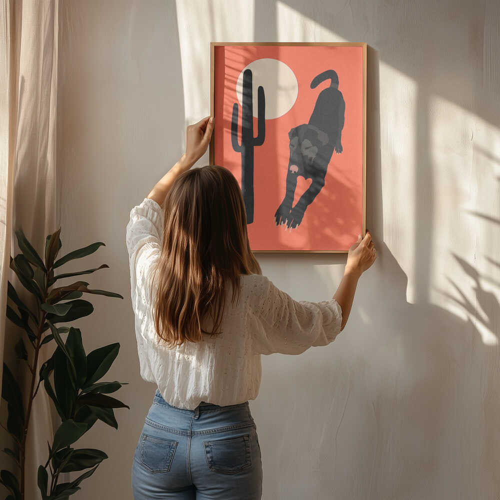 Black Desert Dog Poster
