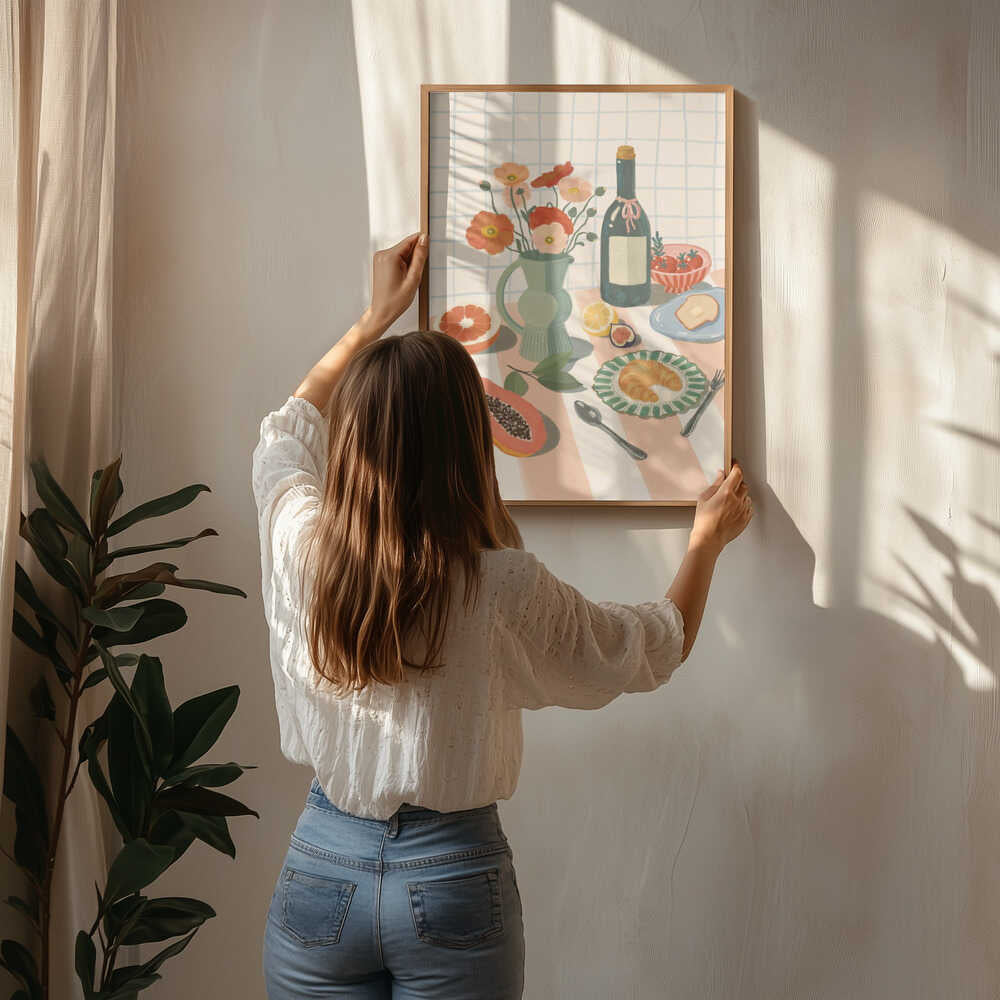 Colorful Breakfast Still Life Poster