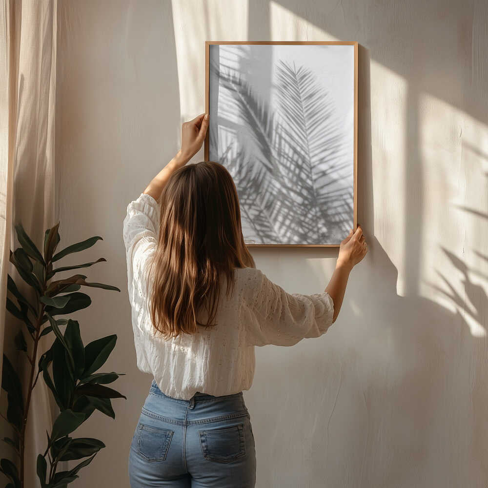 Sunlit Palm Shadows Poster