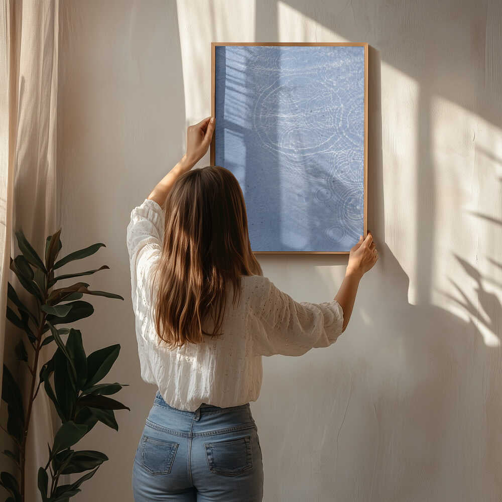 Ruhige blaue Wasserwellen Poster
