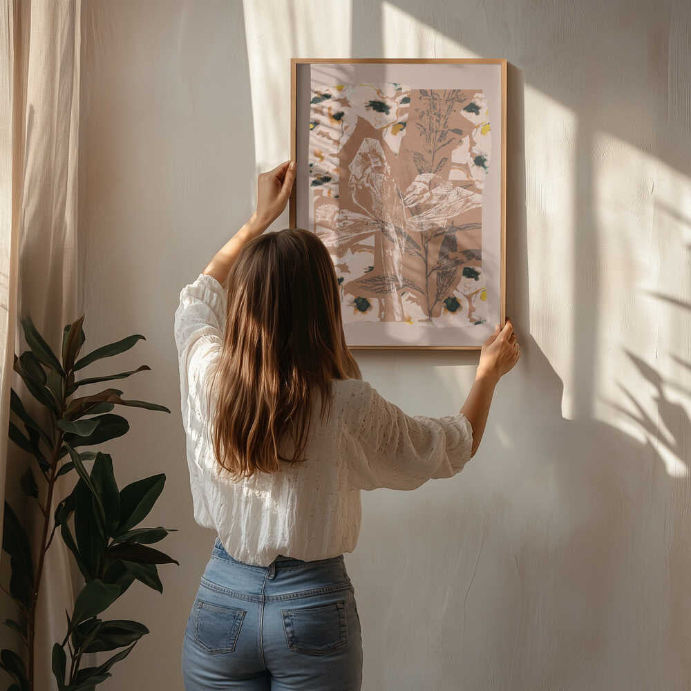 Earthy Floral Collage Poster