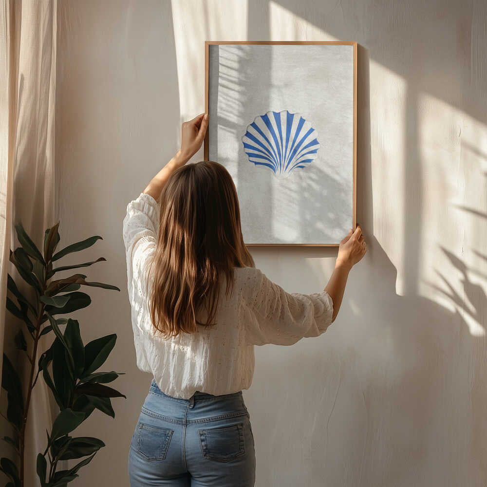 Poster mit blauer Muschelkante